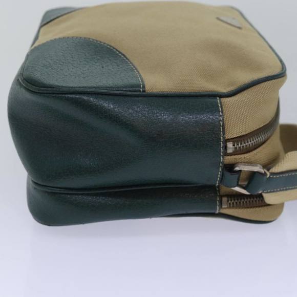 PRADA Shoulder Bag Canvas Leather Beige Green Auth bs15610 - Picture 4 of 16